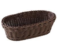 APS Corbeille à baguette, ovale "PROFI LINE" - Corbeille, panier en osier en polypropylène - Dimensions : 28 x 16 cm/Hauteur : 8 cm/Couleur : brun foncé