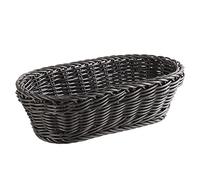 APS Panier à baguettes, ovale "PROFI LINE" - Panier, panier en osier en polypropylène - Dimensions : 28 x 16 cm/Hauteur : 8 cm/Couleur : Noir