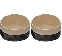 APS Corbeille à Pain en Toile Ø 17 cm, H: 8 cm Coton, Beige, Noir (Lot de 2)
