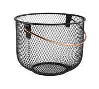 APS Corbeille à pain et à fruits, panier en métal, panier noir avec anse aspect cuivre, Ø 21 cm, hauteur 16,5 cm