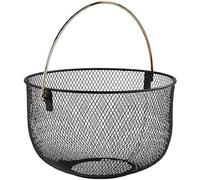 APS Corbeille à pain et à fruits, panier en métal, panier noir avec anse aspect cuivre, Ø 30 cm, hauteur 19 cm