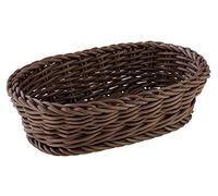 APS panier, ovale "PROFI LINE" - panier, panier en osier en polypropylène - dimensions : 19 x 12 cm/hauteur : 6 cm/couleur : brun foncé