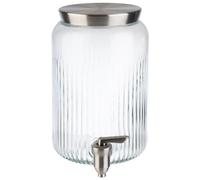 APS Distributeur de boisson 10818-3,8 l - Récipient en verre - Robinet en acier inoxydable - Diamètre : 16 cm - Hauteur : 25 cm