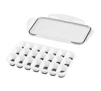APS Lot de 2 bacs à glaçons avec couvercle transparent pour 21 glaçons - Dimensions : 4 x 2,5 x 3 cm
