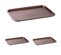 APS Fast Food Tray, Plateau de Service incassable et Lavable au Lave-Vaisselle, Made in Germany, 35 x 27 cm, Hauteur 2 cm, Brown (Lot de 3)