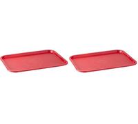 APS Fast Food Tray, Plateau de Service incassable et Lavable au Lave-Vaisselle, Made in Germany, 45 x 35,5 cm, Hauteur 2 cm, Rouge (Lot de 2)