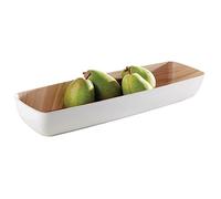 APS "Frida, bol en mélamine presque incassable, 16,5 x 16,5 x 5,5 cm, bol à céréales, saladier, empilable, aspect bois à l'intérieur, noir, lavable au lave-vaisselle