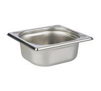 APS 81602 Récipient GN 1/6, récipient gastronorme en acier inoxydable, dimensions 175 x 160 mm/hauteur 65 mm/volume 1,0 litre