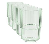 APS Gobelet Linea - En plastique Tritan de qualité supérieure - 0,4 l - Sans BPA - Empilable - Incassable - Réutilisable et lavable au lave-vaisselle - 400 ml - Vert clair (Lot de 4)