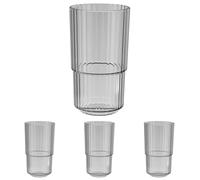 APS Gobelet Linea - Verre Tritan en plastique de qualité supérieure - 0,5 l - Sans BPA - Empilable, incassable - Réutilisable et passe au lave-vaisselle - 500 ml - Gris french (Lot de 4)