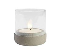 APS lanterne "Element", bougie chauffe-plat, éclairage, lanterne en béton gris, le côté inférieur protège les meubles, Ø 7,5 cm, 13 cm de hauteur