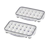 APS Lot de 2 bacs à glaçons avec couvercle transparent pour 21 glaçons - Dimensions : 4 x 2,5 x 3 cm