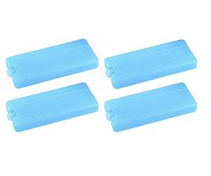 APS Lot de 4 blocs réfrigérants en polyéthylène pour glacière, sac isotherme, etc. Bleu 16 x 7,5 cm