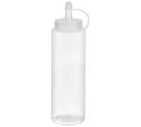 APS Lot de 6 bouteilles à presser Ø 5 cm H 18 cm 260 ml Polyéthylène transparent avec couvercle à vis avec bouchon de bouchon Ouverture de remplissage : Ø 3 cm