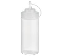 APS Lot de 6 bouteilles à presser Ø 7 cm H 20 cm 490 ml Polyéthylène transparent avec couvercle à vis avec bouchon de bouchon Ouverture de remplissage : Ø 5,5 cm