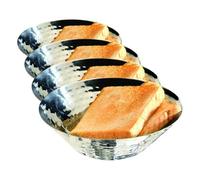 APS Pain et de fruits bol diamètre 16 cm, H : 5 cm acier inoxydable, poli martelé (Lot de 4)