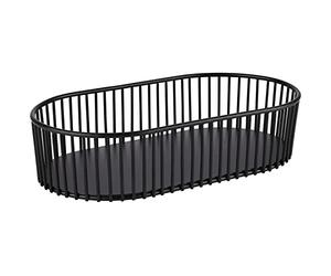 APS Panier URBAN - 29 x 16 cm, H 7 cm, Métal ovale, Noir