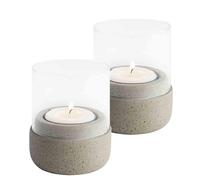 APS Photophores ELEMENT gris, lot de 2