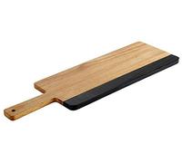 APS planche de service 36,5 x 15 cm, H: 1,5 cm Akazienholz, Naturschiefer