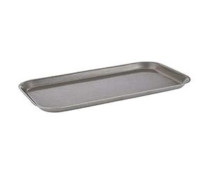 APS Plateau de service et de décoration vintage en acier inoxydable au look antique - Porte-clés - Plateau à bijoux - Plateau de cuisine 34 x 18 cm - Hauteur : 1,5 cm