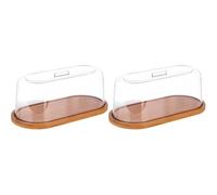 APS Plateau en Bambou avec Capot, lot composé de : - Plateau en Bambou 28 x 14 cm - Hauteur : 1,5 cm - Capuche en SAN 26 x 12 cm - Hauteur : 10 cm (Lot de 2)