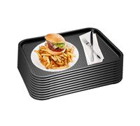 APS Plateau Fast Food lot de 10, plateau de service incassable et lavable au lave-vaisselle, Made in Germany, 53 x 32,5 cm, hauteur 2 cm (GN 1/1), noir