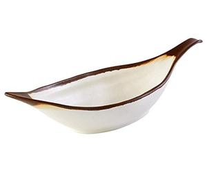 APS plateau feuille 42 x 14 cm, H: 9,5 cm mélamine, creme