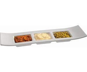 APS Plateau pour dips 29 x 9 cm, H: 3 cm mélamine, Blanc
