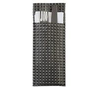 APS pochette couverts, 6 pc. 24 x 9 cm, silbergrau PVC, Schmalband