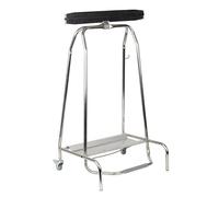 APS porte-sac à pédale, poubelle sans contact avec mécanisme à pédale, poubelle à pédale avec 2 roulettes pivotantes, convient aux sacs poubelles jusqu'à 120 litres, LxPxH : 59 x 43 x 96 cm, acier inoxydable