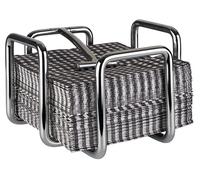 APS Porte-serviettes "Hero", acier inoxydable Porte-serviettes, support pour environ 95 serviettes pliées en 1/4, poids compris, 18,5 x 18,5 cm, 14 cm de haut