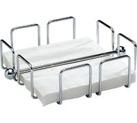 APS Porte-serviettes "Wire", distributeur de serviettes en métal chromé, porte-serviettes pour serviettes pliées en 1/4, poids inclus, 19 x 19 cm, 6,5 cm de haut, pour 50 serviettes