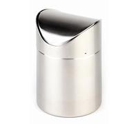 APS Poubelle de Table Ø 12 cm, H: 17 cm Acier Inoxydable, Poli Mat