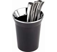 APS poubelle de table / récipients pour couverts Ø 13 cm, H: 15 cm SAN, noir,