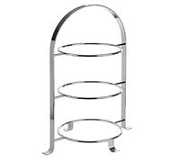 APS étagère de service - étagère de haute qualité en métal chromé pour 3 assiettes avec un Ø max. de 27 cm - hauteur totale 43 cm (assiettes non incluses)