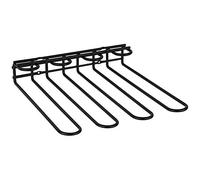 APS Porte-verres, 29,5 x 32 x 6 cm, porte-verres de haute qualité en métal chromé, porte-verres à vin pour 12 verres, porte-verres à suspendre pour bar à domicile, cuisine, bar, restaurant, noir