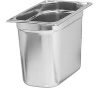 APS Récipient GN 1/4 Acier inoxydable 18/10, Profondeur : 100 mm, Contenu : 2,80 litres