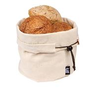 APS sac à pain beige avec coussin chauffant avec billes en céramique et cordon de serrage en coton, réutilisable, peut également être utilisé pour les petits pains, les œufs etc., Ø 19,0 cm