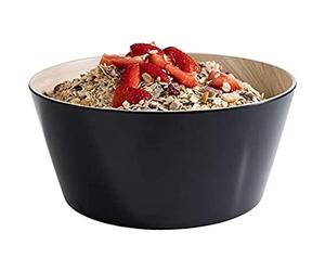 APS Schale Frida, Bol, Bol en mélamine, Ø 22 cm, hauteur 10,5 cm, beige/noir, pour une capacité de 2,2 litres