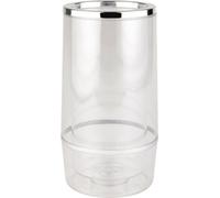 APS Seau à bouteilles polystyrène transparent avec bord chromé
