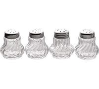 APS Set de 4 mini-présentoirs verre/inox