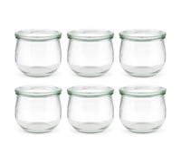 APS Set de 6 Verres Originaux WECK 580 ML avec Couvercle - Ø 11 cm/Hauteur 9 cm/Forme Tulipe