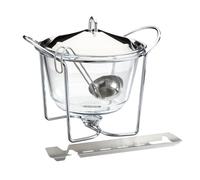 APS Set de pinces à feu 4 L en verre et acier inoxydable 4 pièces