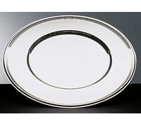 APS set de table - assiette décorative hautement polie, Ø 30, 5 cm de diamètre, set de table avec bord perlé, soucoupe en acier inoxydable, empilable, va au lave-vaisselle