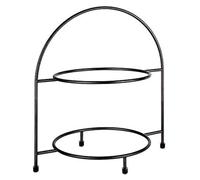 APS support de service "Industrial", étagère, support métallique pour 2 assiettes max. Ø 27 cm, anneau intérieur Ø 18 cm, taille 19.5 x 29 cm, hauteur 30 cm, pieds antidérapants (assiettes non incluses)