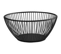 APS "SVART" panier rond en métal, panier en maille robuste, Ø 17,5 cm x H : 8 cm, panier à pain, panier à fruits, panier à légumes, empilable, noir, lavable au lave-vaisselle