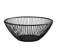 APS "SVART panier rond en métal, panier en maille robuste, Ø 20 cm x H : 8 cm, panier à pain, panier à fruits, panier à légumes, empilable, noir, lavable au lave-vaisselle