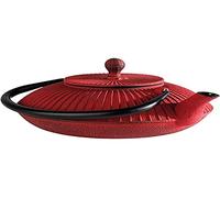 APS Théière Asia - Fonte, intérieur émaillé, Filtre à thé Inclus, idéal pour 2-3 Tasses - Dimensions : 18 x 19,5 cm/Hauteur : 15 cm/Volume : 0,8 l (Rouge)
