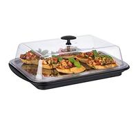 APS Thermo-Set 5-piece - Ensemble de plateau de haute qualité composé d'un bol robuste, d'un plateau en acier inoxydable, de deux batteries de refroidissement et d'un bonnet de fraîcheur, noir