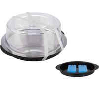 APS Thermo Tray Set, ensemble composé d'un plateau robuste, d'un plateau en acier inoxydable, de 2 accumulateurs de froid, d'un bonnet de fraîcheur, Ø 35 cm, hauteur 15 cm, noir.